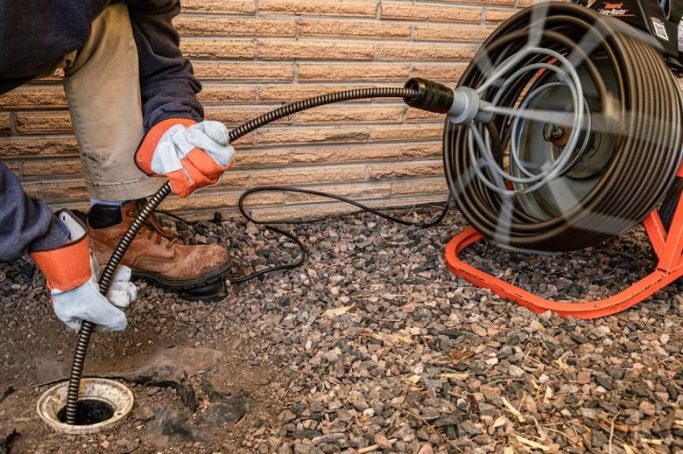 Drain to be cleared, clear drain from cleanout, drain cleaning, unclog drain, clogged drain